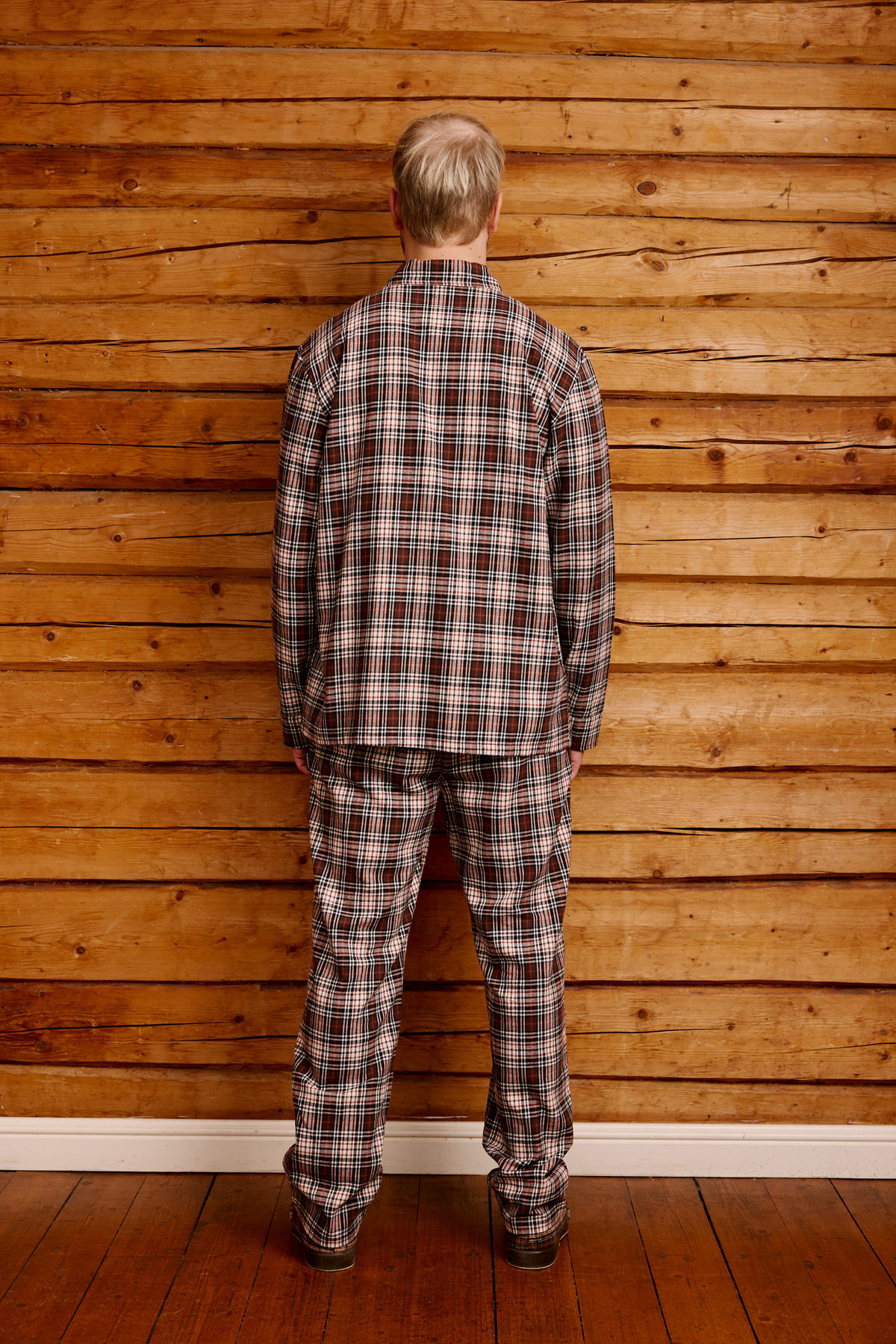 22751435004_4; 22751435003_4; 22751435002_4; 22751435001_4; Finlayson Reino Flanellipyjama Ruskea / M