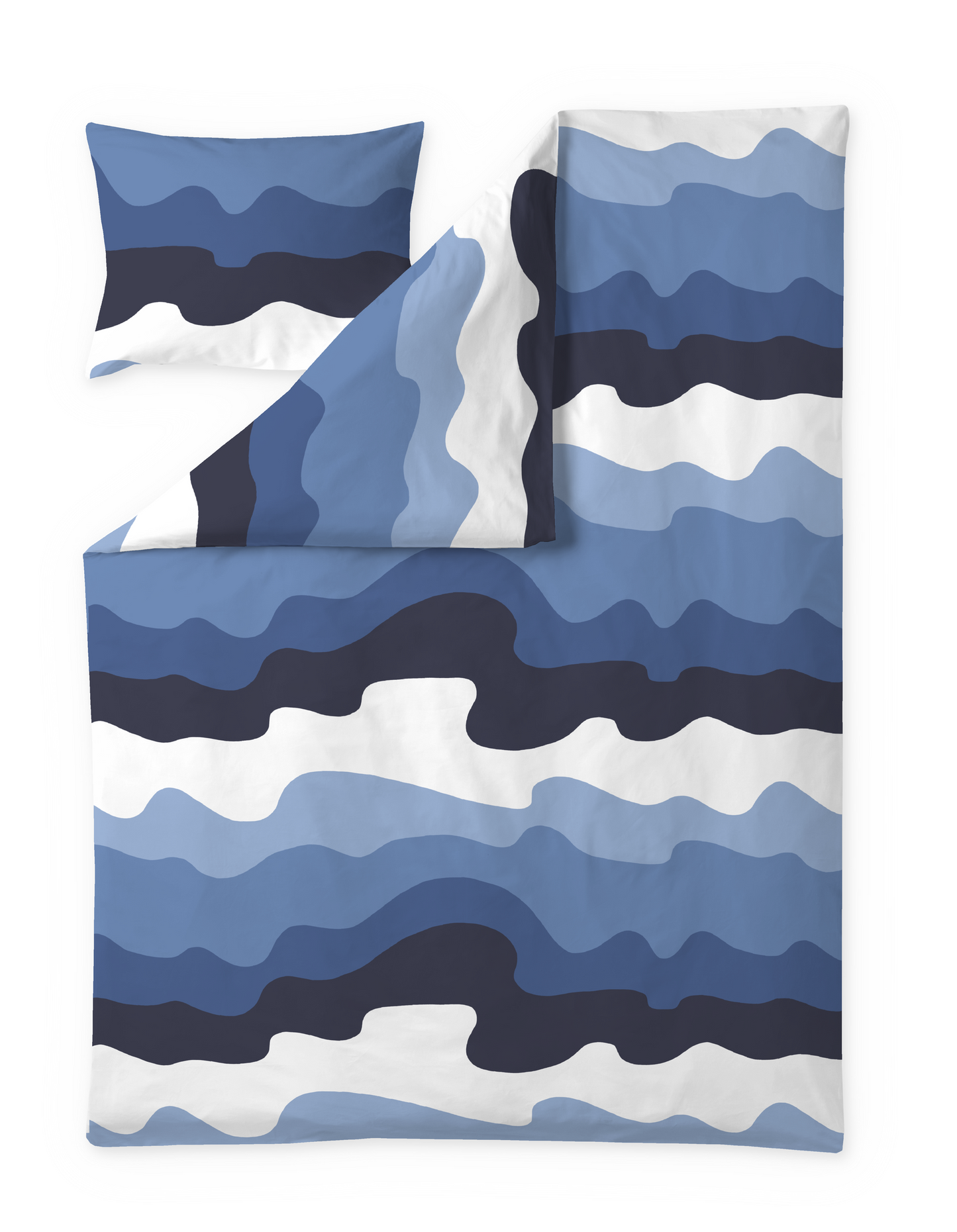 61652-3891-15-06; Finlayson Aalto Pussilakanasetti Sininen / Valkoinen / 150x210 + 50x60 cm