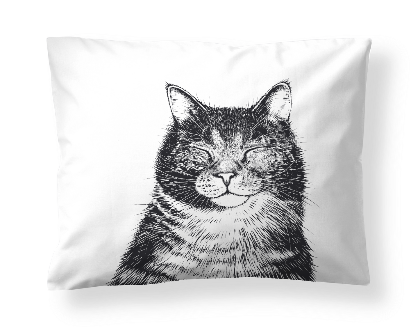 60136-5393-01-10; Finlayson Kissa Tyynyliina Mustavalkoinen / 50x60 cm