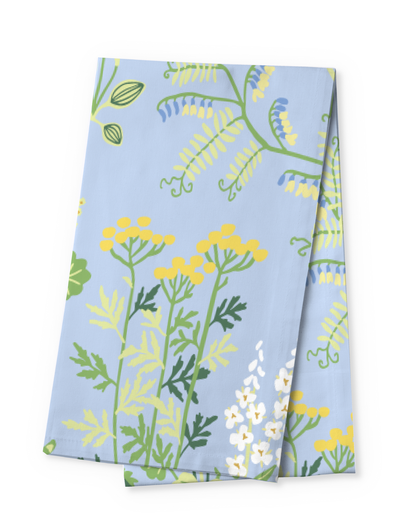 88428-5502-01-10; Finlayson Joutomaa Kaitaliina Vaaleansininen / Vihreä / 40x140 cm