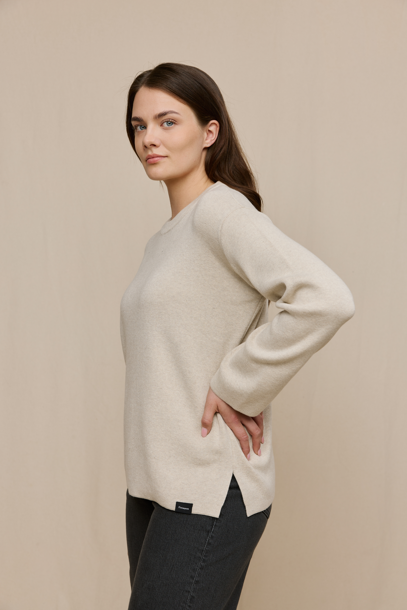 FW51001-051-S_5; Finlayson Eini Neule Vaalea khaki / S 
