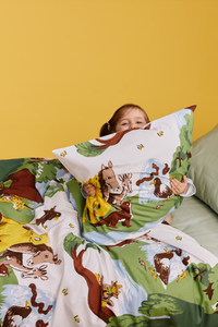 60554-5545-01-06; 60552-5545-01-06; Finlayson Eläintensaari Eveltä Pussilakanasetti Monivärinen / 150x210 + 50x60 cm 