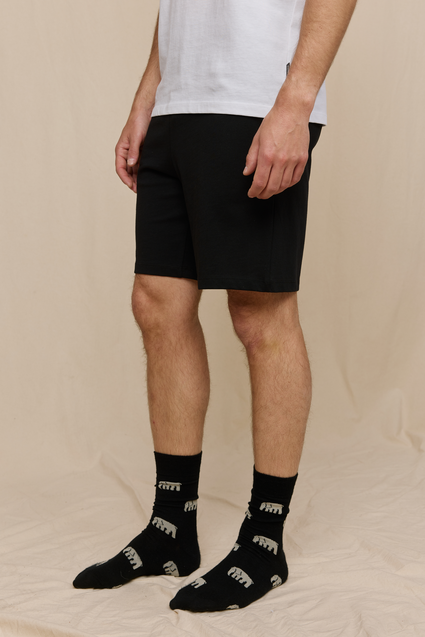 FM10004-991-M_4; Finlayson Kettu Shortsipyjama Mustavalkoinen / M 