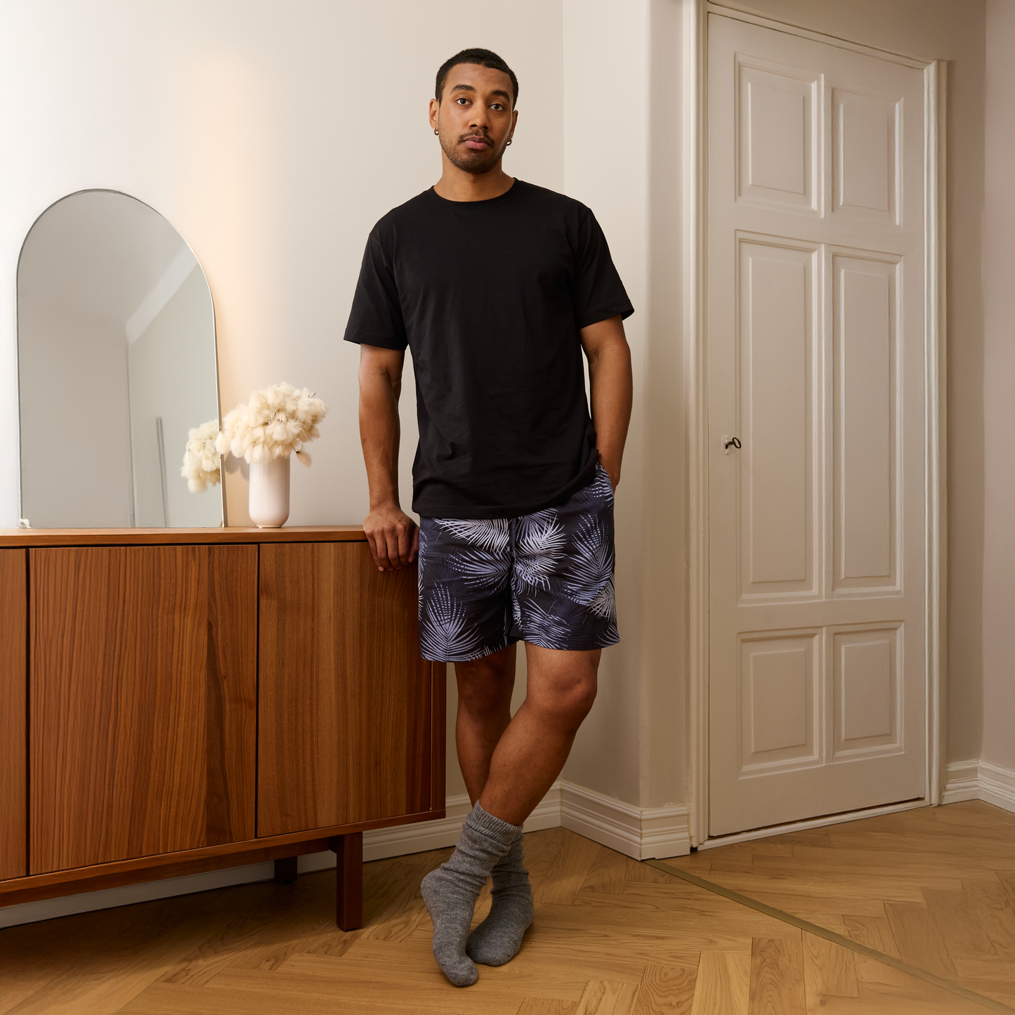FM10002-961-S; Finlayson Palma Shortsipyjama Musta / Sininen / S 