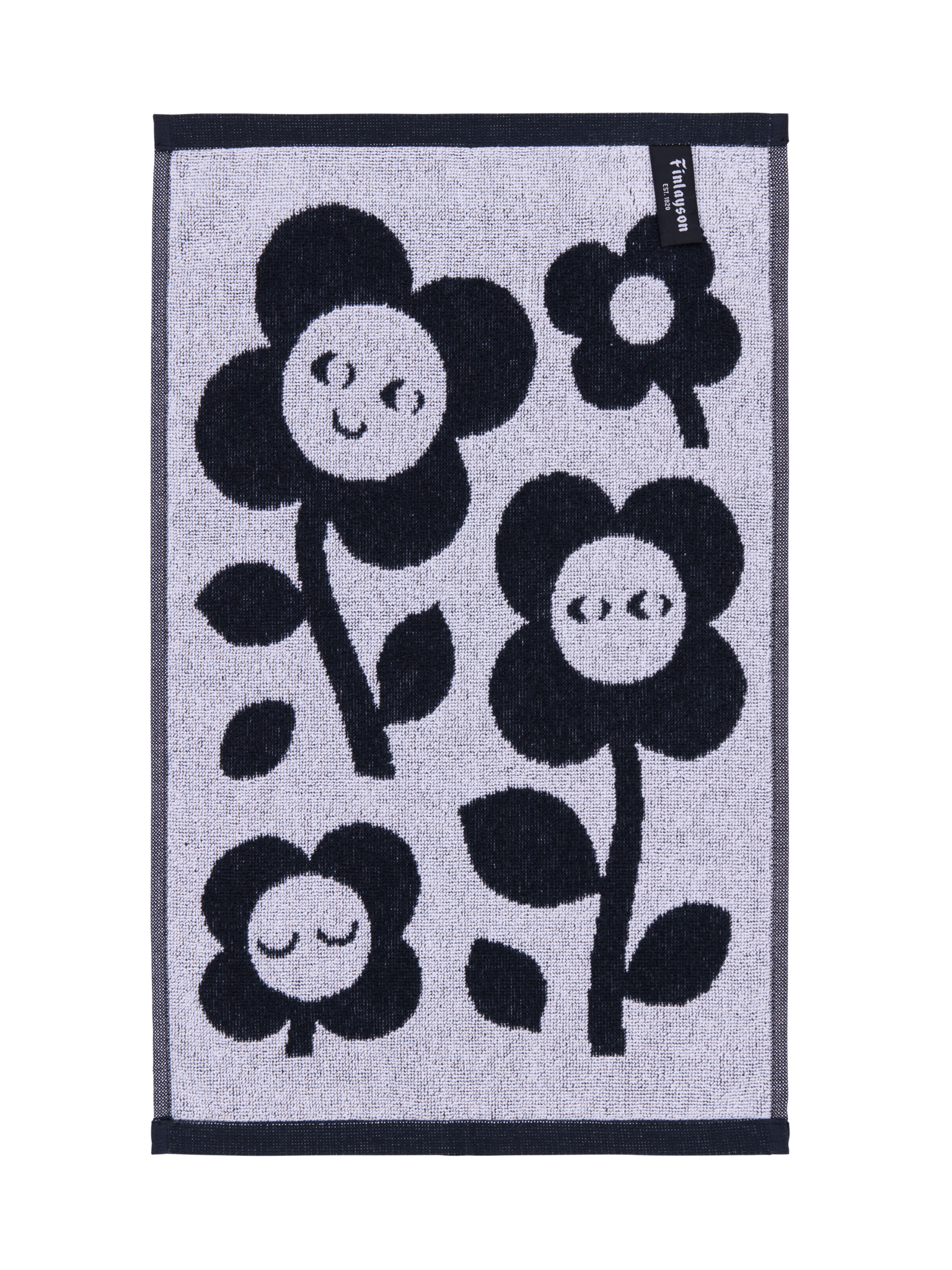 70562-5496-01-12_3; Finlayson Riemu Käsipyyhe Musta / Valkoinen / 30x50 cm 