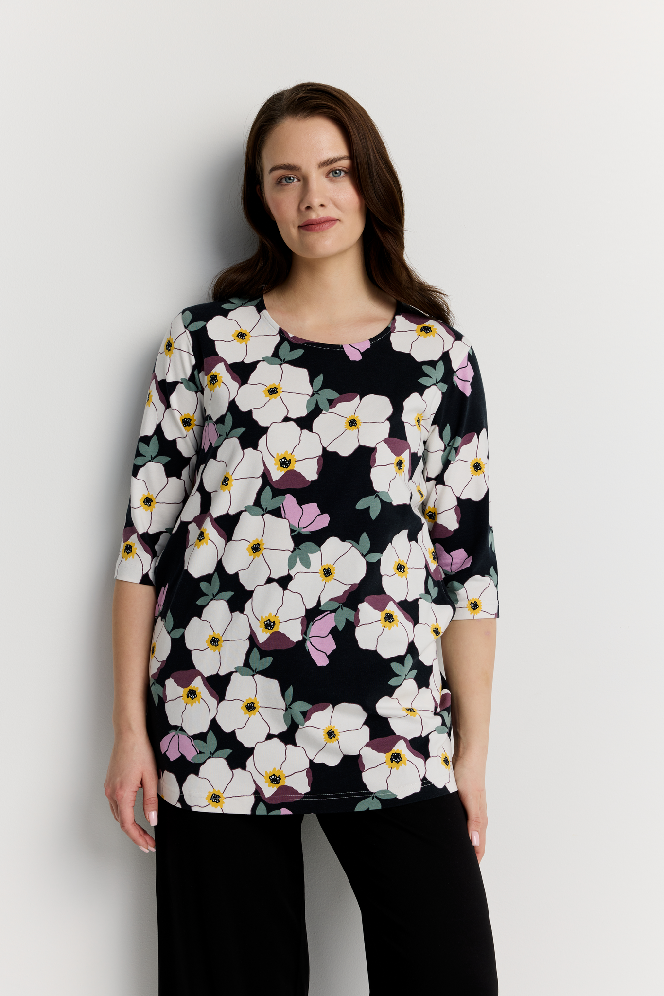 22784448005_4; Finlayson RUUSA Trikootunika Musta / Malva / XXL 