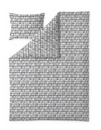 60652-3435-37-06; Finlayson Coronna Pussilakanasetti Valkoinen / Musta / 150x210 + 50x60 cm 