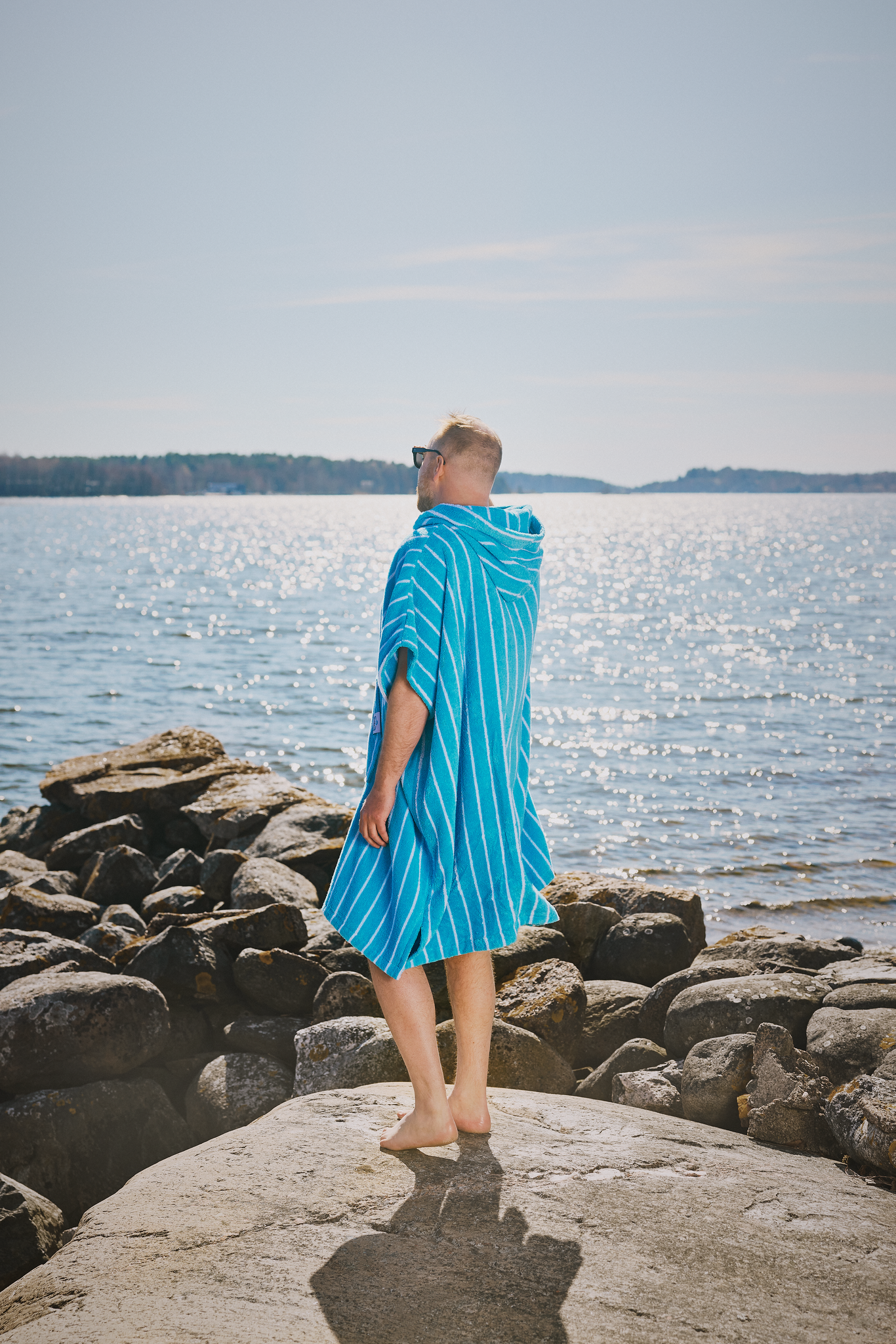 71214-5432-01-03_2; Finlayson Long drink Kylpyponcho Turkoosi / Onesize 