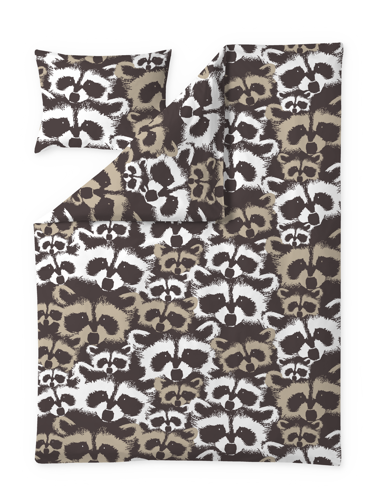 60652-4682-04-06_4; Finlayson Pesue Pussilakanasetti Tummanruskea / Beige / 150x210 + 50x60 cm 